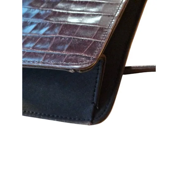 Enzo Angiolini Croc-Embossed Crossbody Bag in Brown - Picture 14 of 16